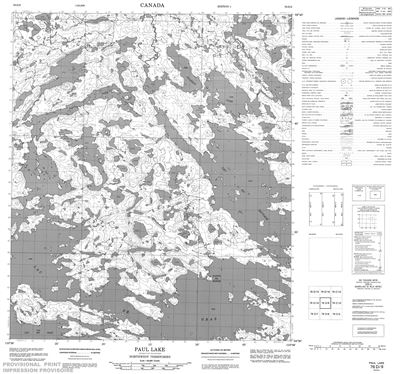 076D09 - PAUL LAKE - Topographic Map