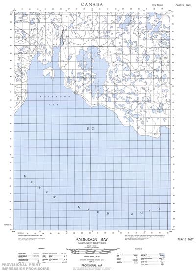 077A16E - ANDERSON BAY - Topographic Map