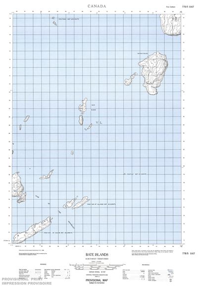 077B05E - BATE ISLANDS - Topographic Map