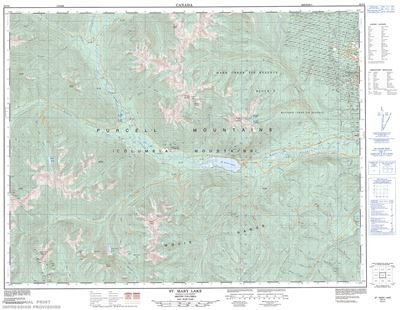 082F09 - ST. MARY LAKE - Topographic Map