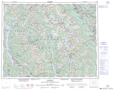 082K - LARDEAU - Topographic Map
