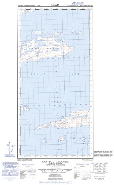 085H14E - CARIBOU ISLANDS - Topographic Map