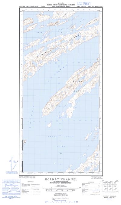 085H16E - HORNBY CHANNEL - Topographic Map