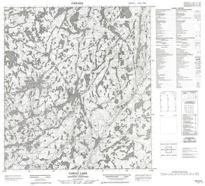 085O06 - COWAN LAKE - Topographic Map