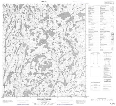 085O10 - BESSONETTE LAKE - Topographic Map