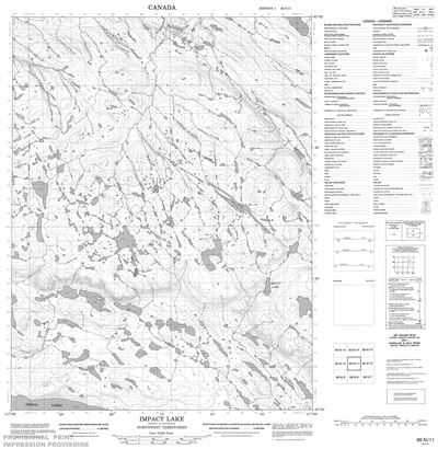 086N11 - IMPACT LAKE - Topographic Map