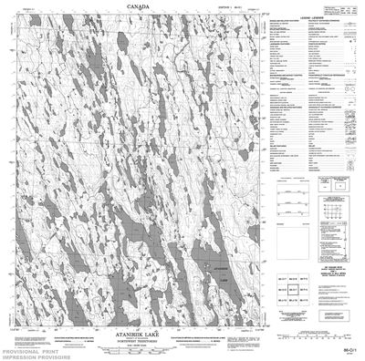 086O01 - ATANIRIIK LAKE - Topographic Map