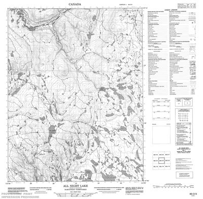086O03 - ALL NIGHT LAKE - Topographic Map