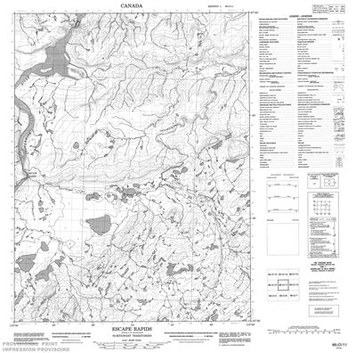 086O11 - ESCAPE RAPIDS - Topographic Map
