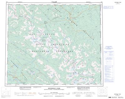 093I - MONKMAN PASS - Topographic Map