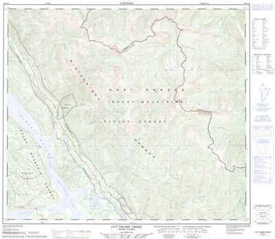 093O11 - CUT THUMB CREEK - Topographic Map