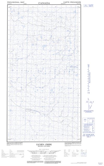 094I14W - LICHEN CREEK - Topographic Map