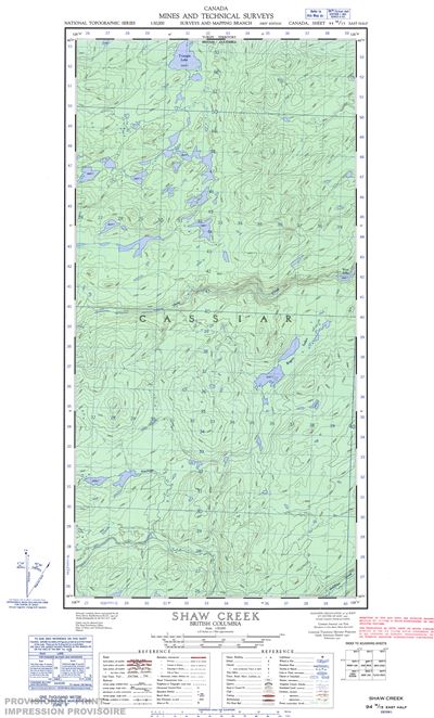 094M15E - SHAW CREEK - Topographic Map