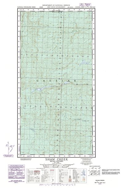 094M15W - SHAW CREEK - Topographic Map