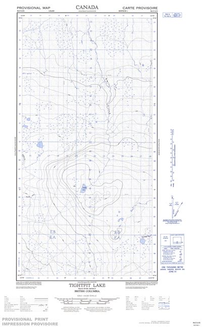 094O10E - TIGHTFIT LAKE - Topographic Map