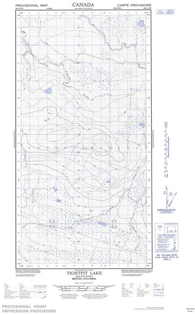 094O10W - TIGHTFIT LAKE - Topographic Map