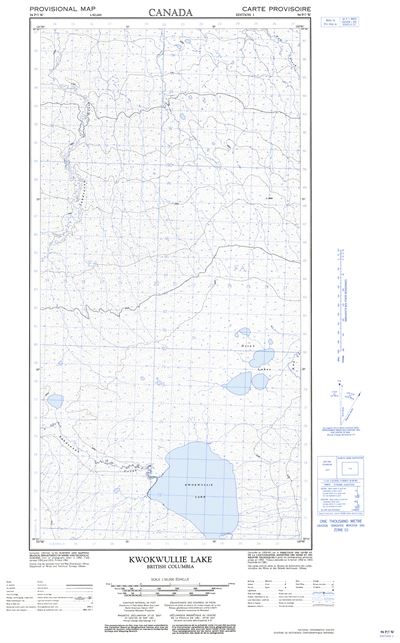 094P07W - KWOKWULLIE LAKE - Topographic Map