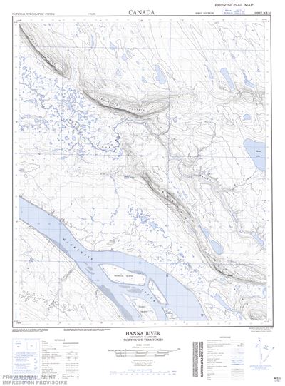 096E12 - HANNA RIVER - Topographic Map