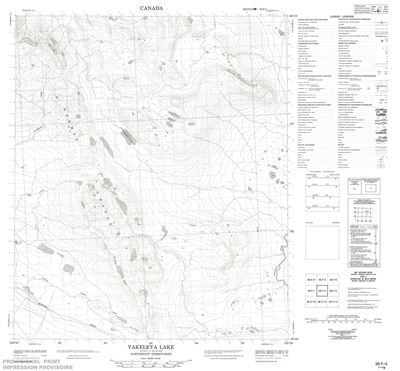 096F04 - YAKELEYA LAKE - Topographic Map