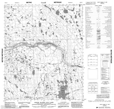 096F16 - WHITE WATER LILY LAKE - Topographic Map