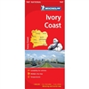 Ivory Coast of Africa Travel & Road Map. Michelin maps show features in shaded relief maps with some spot elevations. The roads are high lighted, with road numbers and distances well marked. Multilingual legends show points of interest such as historic si