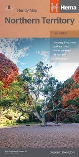 Northern Territory - Australia Travel & Road Map. This is a fully indexed state map of the Northern Territory at a scale of 1:1,750,000. Marked on the map are national parks, camping areas, rest areas, caravan parks, points of interest and 24-hour fuel ac