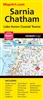 Sarnia Chatham Ontario Travel & Road Map. This is a must have map for anyone travelling in Sarnia Chatham, Ontario. Includes the communities of Brights Grove, Chatham, Clinton, Corunna, Exeter, Forest, Goderich, Grand Bend, Kincardine, Oil Springs, Petrol