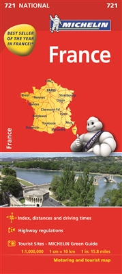 France Travel & Road Map. Updated annually, the best selling MICHELIN National Map of France (map 721) will give you an overall picture of your journey in France thanks to its clear and accurate mapping scale 1:1,000,000. Our map will help you easily plan