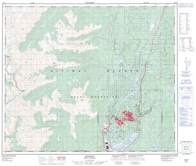 103I02 - KITIMAT - Topographic Map