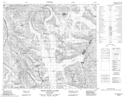 104B08 - FRANK MACKIE GLACIER - Topographic Map