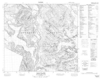 104B13 - GREAT GLACIER - Topographic Map