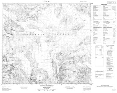 104B14 - HOODOO MOUNTAIN - Topographic Map