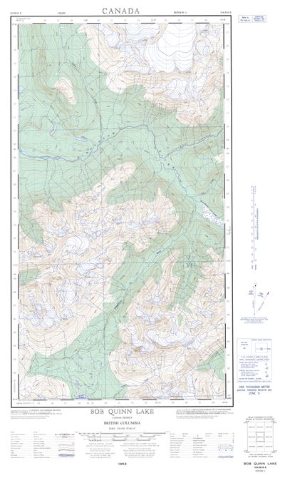 104B16E - BOB QUINN LAKE - Topographic Map