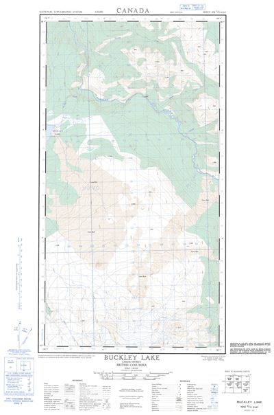 104G15E - BUCKLEY LAKE - Topographic Map