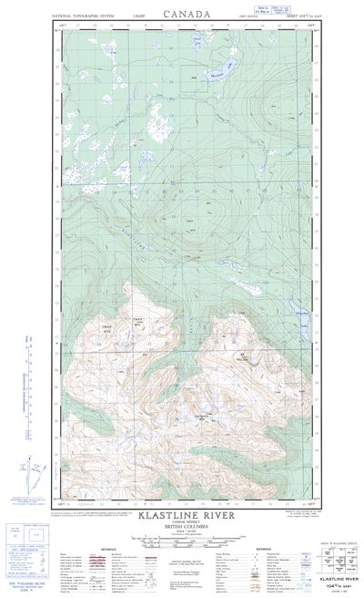 104G16E - KLASTLINE RIVER - Topographic Map