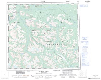 104H - SPATSIZI RIVER - Topographic Map