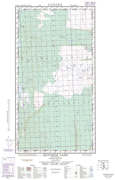 104J05E - KETCHUM LAKE - Topographic Map
