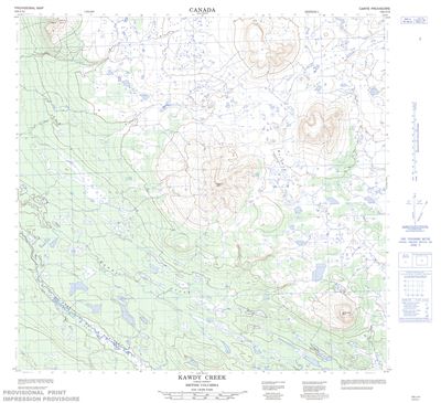 104J14 - KAWDY CREEK - Topographic Map