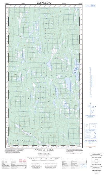 104N01E - NAKINA LAKE - Topographic Map