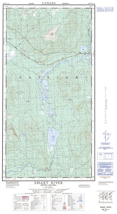 104O13W - SMART RIVER - Topographic Map