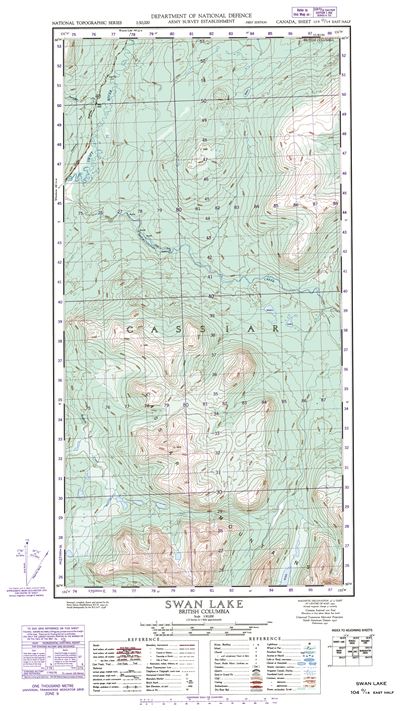 104O14E - SWAN LAKE - Topographic Map