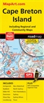 Cape Breton & Sydney Nova Scotia travel road map. Cape Breton Island and Sydney Truro are included on the same foldout map. Includes Cape Breton Island communities of Baddeck, Dominion, Glace Bay, Louisburg, New Waterford, North Sydney, Port Hawkesbury, S