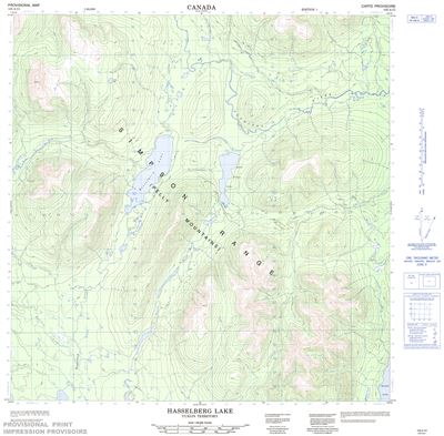 105A13 - HASSELBERG LAKE - Topographic Map