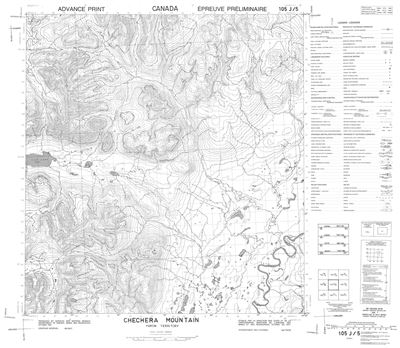 105J05 - CHECHERA MOUNTAIN - Topographic Map