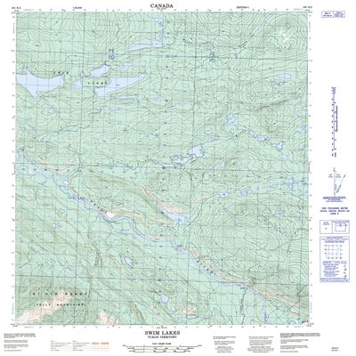 105K02 - SWIM LAKES - Topographic Map