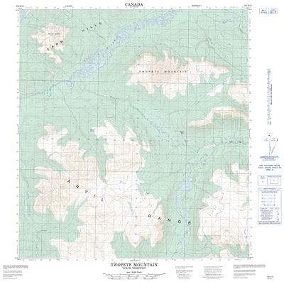 105K12 - TWOPETE MOUNTAIN - Topographic Map
