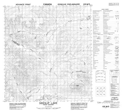 105M03 - SIDESLIP LAKE - Topographic Map