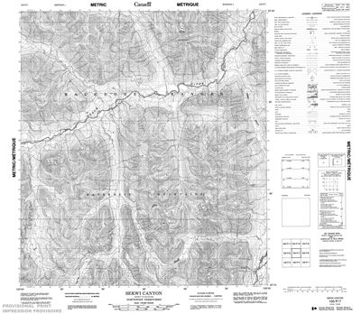 105P07 - SEKWI CANYON - Topographic Map