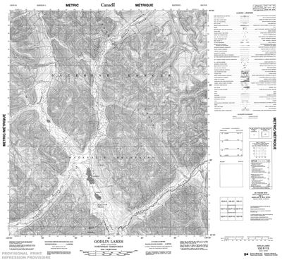 105P15 - GODLIN LAKES - Topographic Map