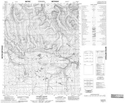 106G12 - LICHEN RIDGE - Topographic Map